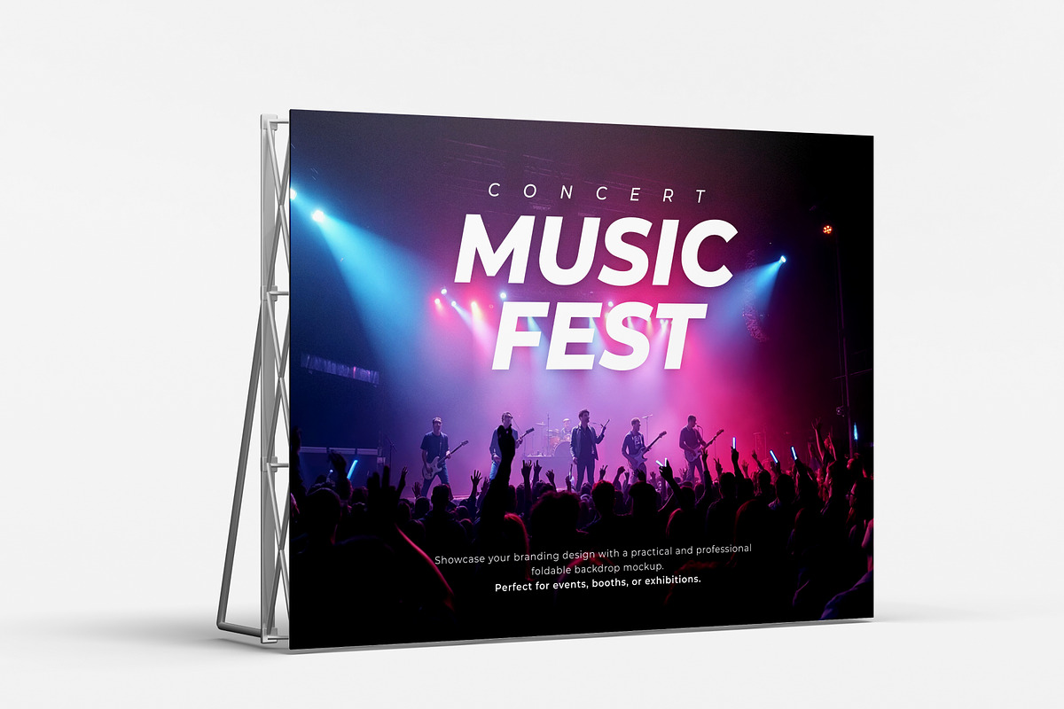 Foldable Backdrop Stand Mockup, an Advertising Mockup by SLAB! Design (Photo 4 of 5)