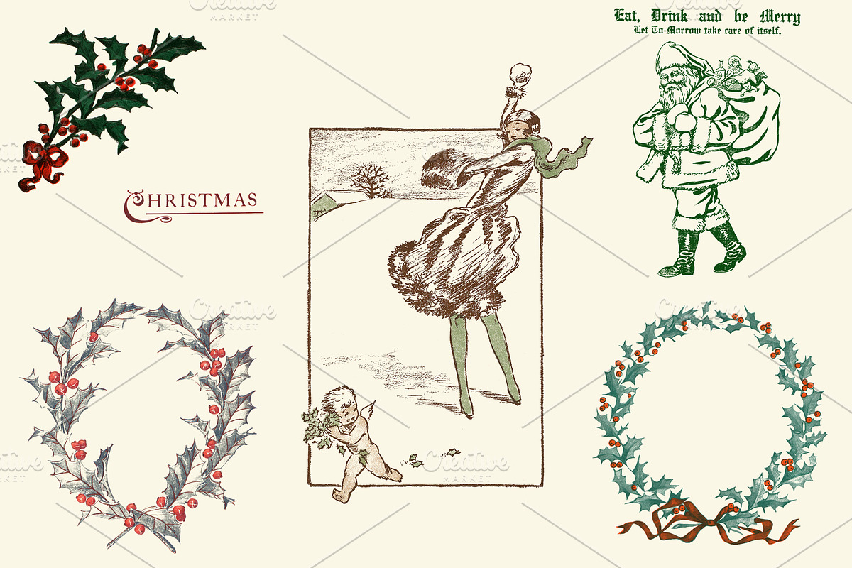 Vintage Holiday Graphics, an Illustration by Blue Line Design (Photo 7 of 15)