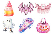 Pink Retro Halloween Clipart Bundle, an Illustration by Daily.Designs (Thumbnail 5 of 5)