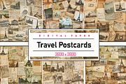 Vintage Travel Postcards, a Pattern Graphic by Printable Treasure (Thumbnail 1 of 7)