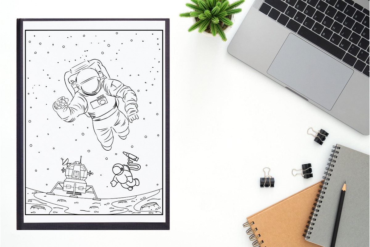 215 Vector Space Coloring Pages, an Illustration by Blue Digital Studio (Photo 2 of 5)