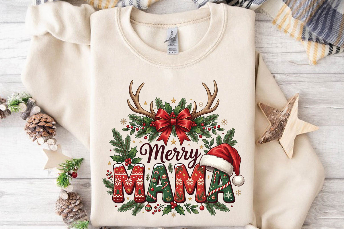 Merry Mama Christmas Sublimation Png, a Seasonal Illustration by DreamPrint404 (Photo 6 of 6)