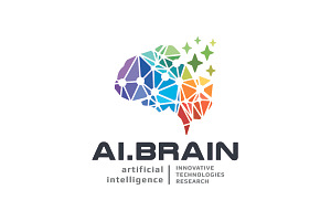 Geometric Brain Network Ai Logo
