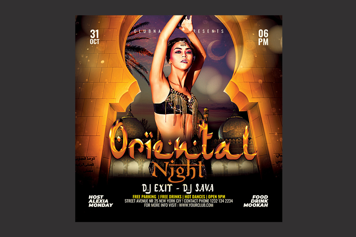 Oriental Party Flyer, a Flyer Template by DSGraphicDesign