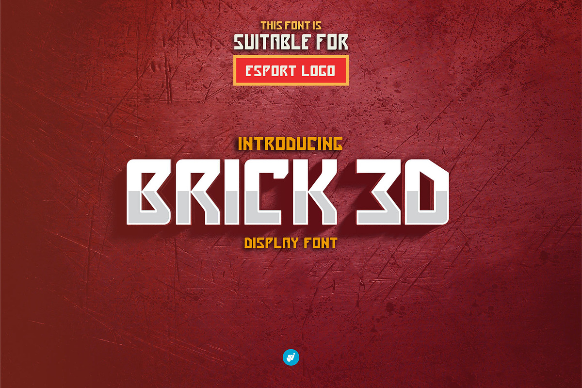 Brick 3D esport Font, a Font by WAP (Photo 1 of 5)