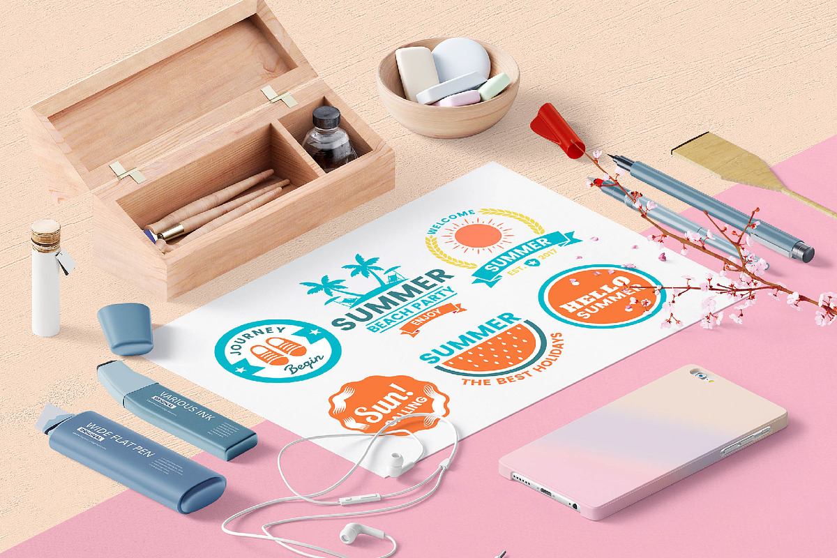 63 SUMMER VINTAGE BADGE & RIBBON, a Branding & Logo Template by Toonsteb (Photo 11 of 16)