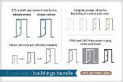 Buildings 4-pack icon bundle, an Outline Icon by Picture Window (Thumbnail 2 of 6)