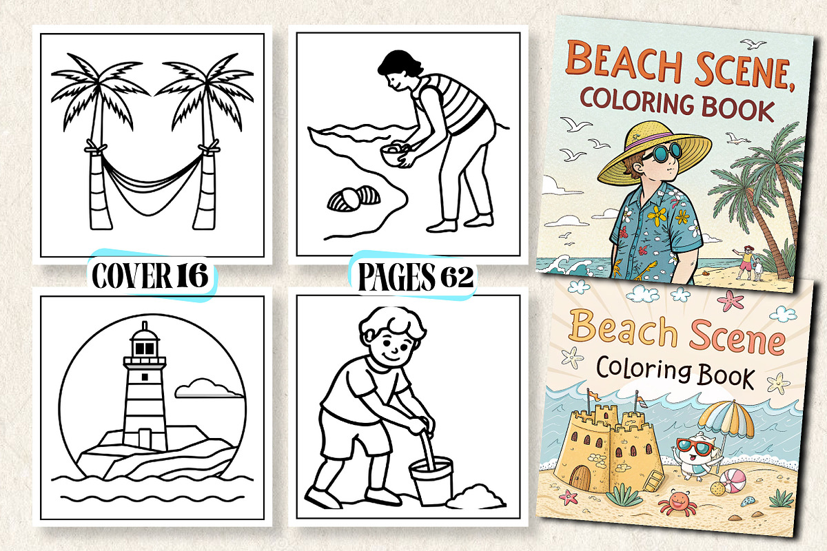 Beach Scene Coloring Book, an Arts & Entertainment Photo by Wow Magic (Photo 1 of 3)