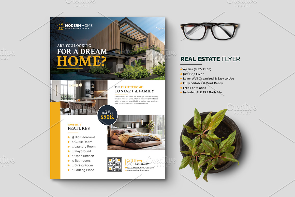 Real Estate Flyer, a Flyer Template by GraphicsBurg (Photo 1 of 2)