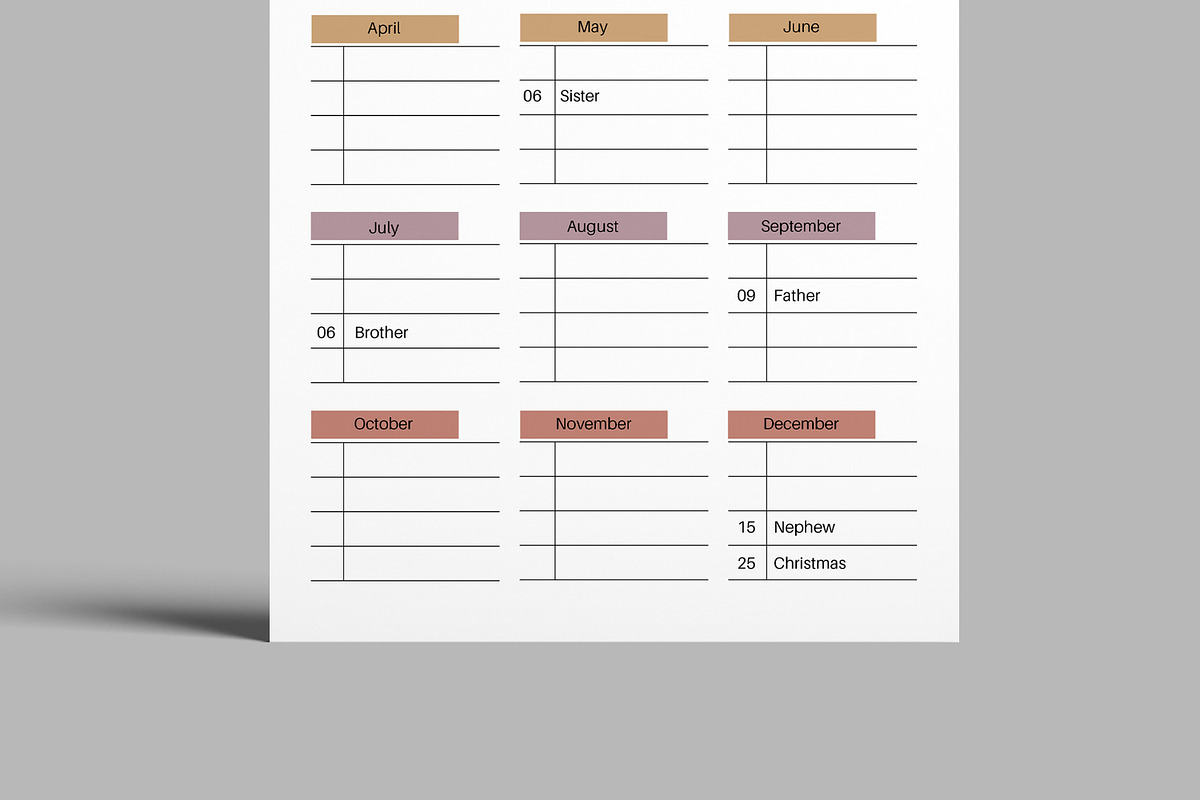 Birthday Calendar, a Stationery Template by MightyDesign (Photo 5 of 8)