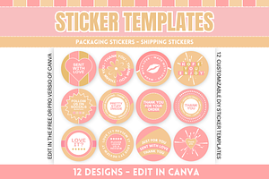 Sticker Templates for packaging, a Stationery Template by SunshineStudioBoutique