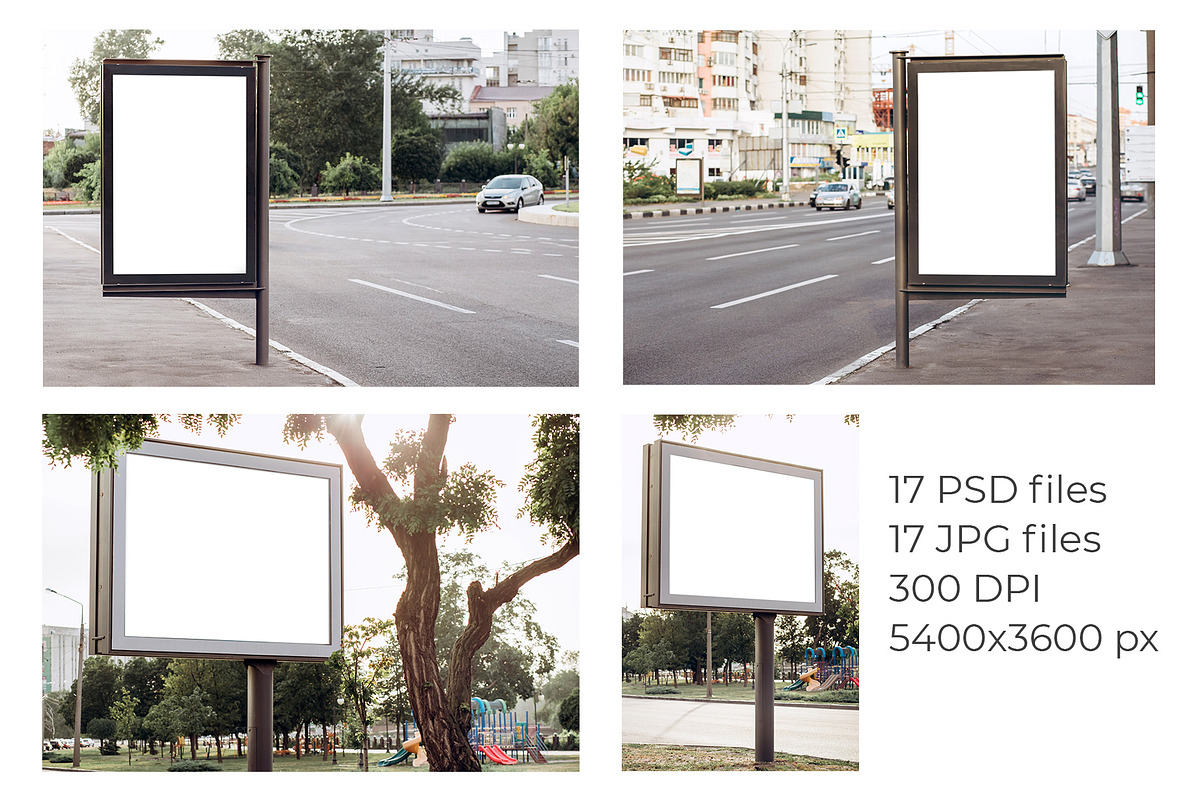Urban billboard mock-up bundle, an Advertising Mockup by Antikva17 (Photo 3 of 6)