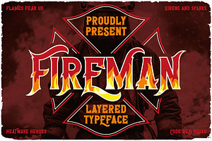 Fireman Layered Display Font