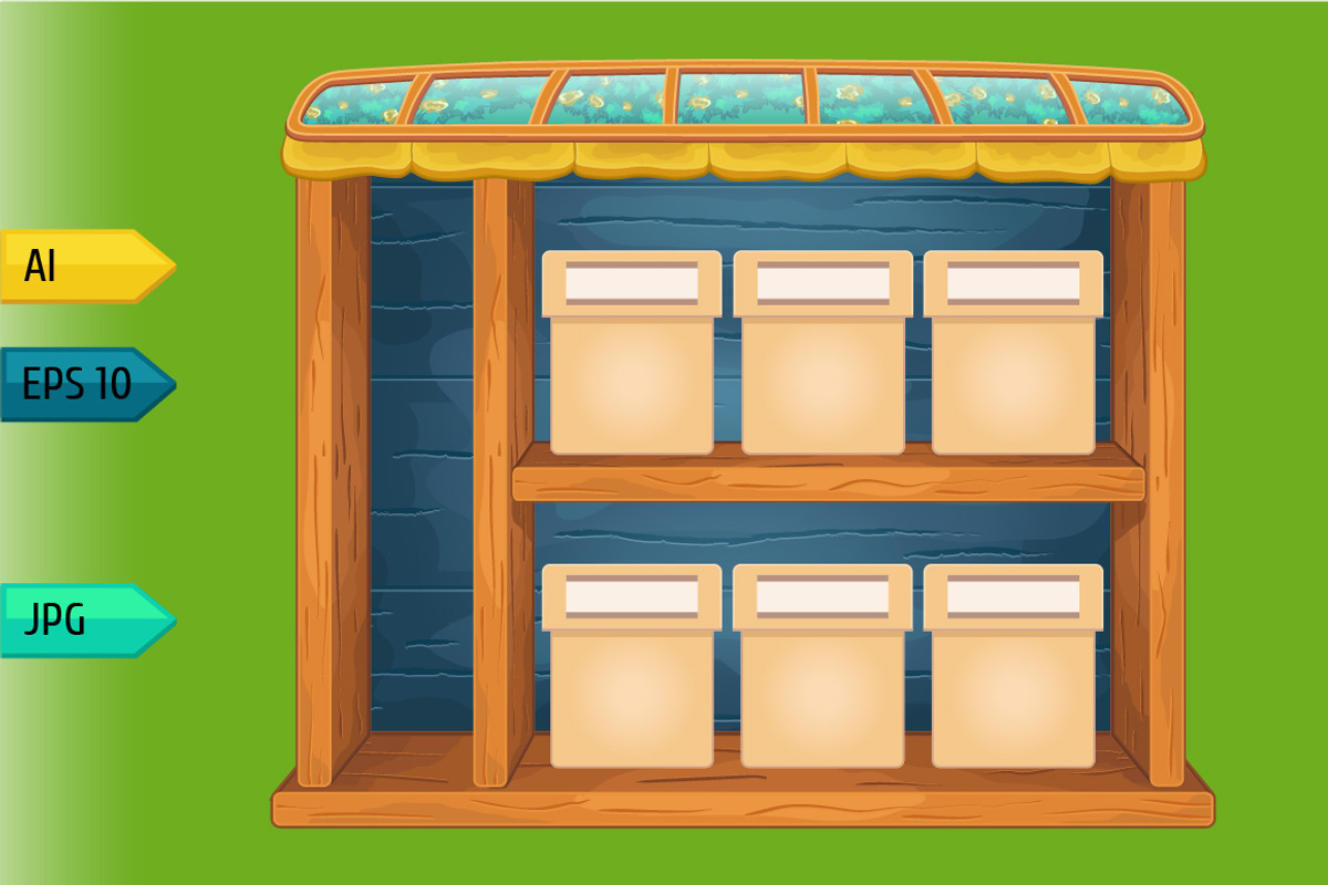 Game wooden store windows set, a Templates & Theme by julia_musdotter (Photo 7 of 21)