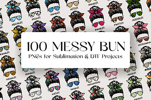 Modern Messy Bun PNGs