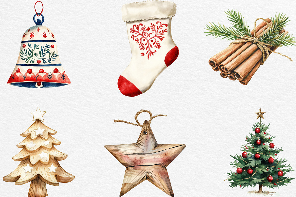 Scandia Christmas Clipart, an Illustration by Black Bird Studio (Photo 5 of 6)