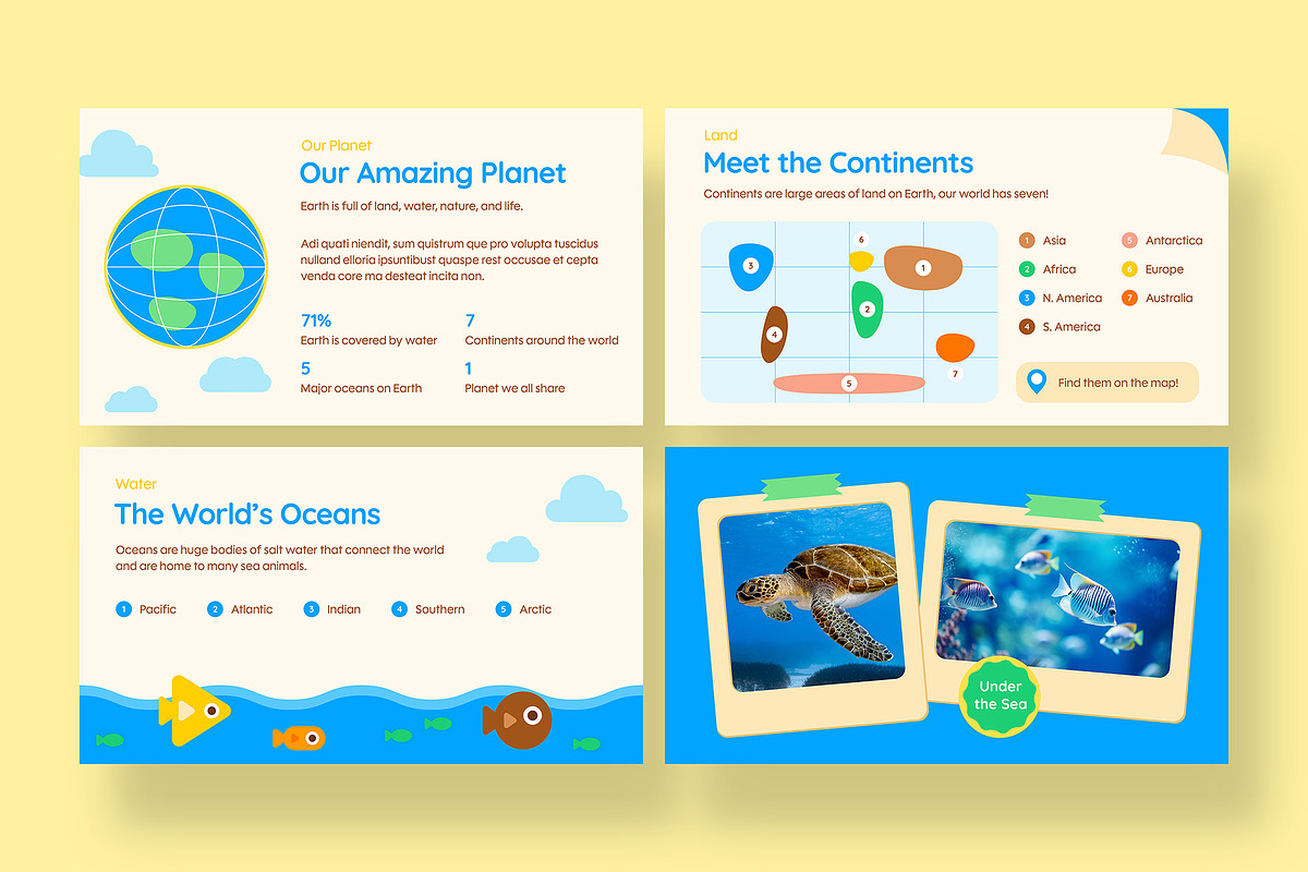 Kids Geography Presentation Template, a Presentation Template by BrandPacks