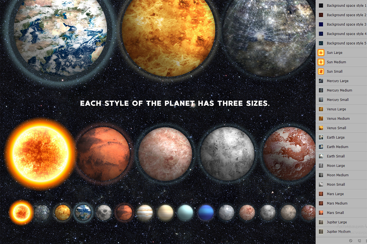 PLANETARIUM Photoshop Creative Kit, a Layer Style Add-On by Sophico (Photo 4 of 6)