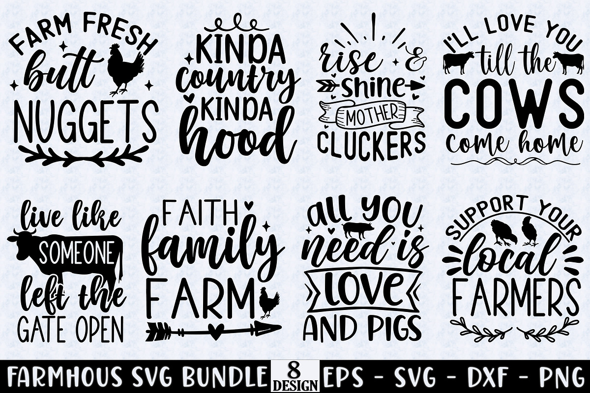 Farmhouse SVG Bundle, an Illustration by Crafticy (Photo 1 of 3)