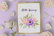 Watercolor Flowers & Cats collection, an Animal Illustration by Kira Konoshenko (Thumbnail 10 of 20)