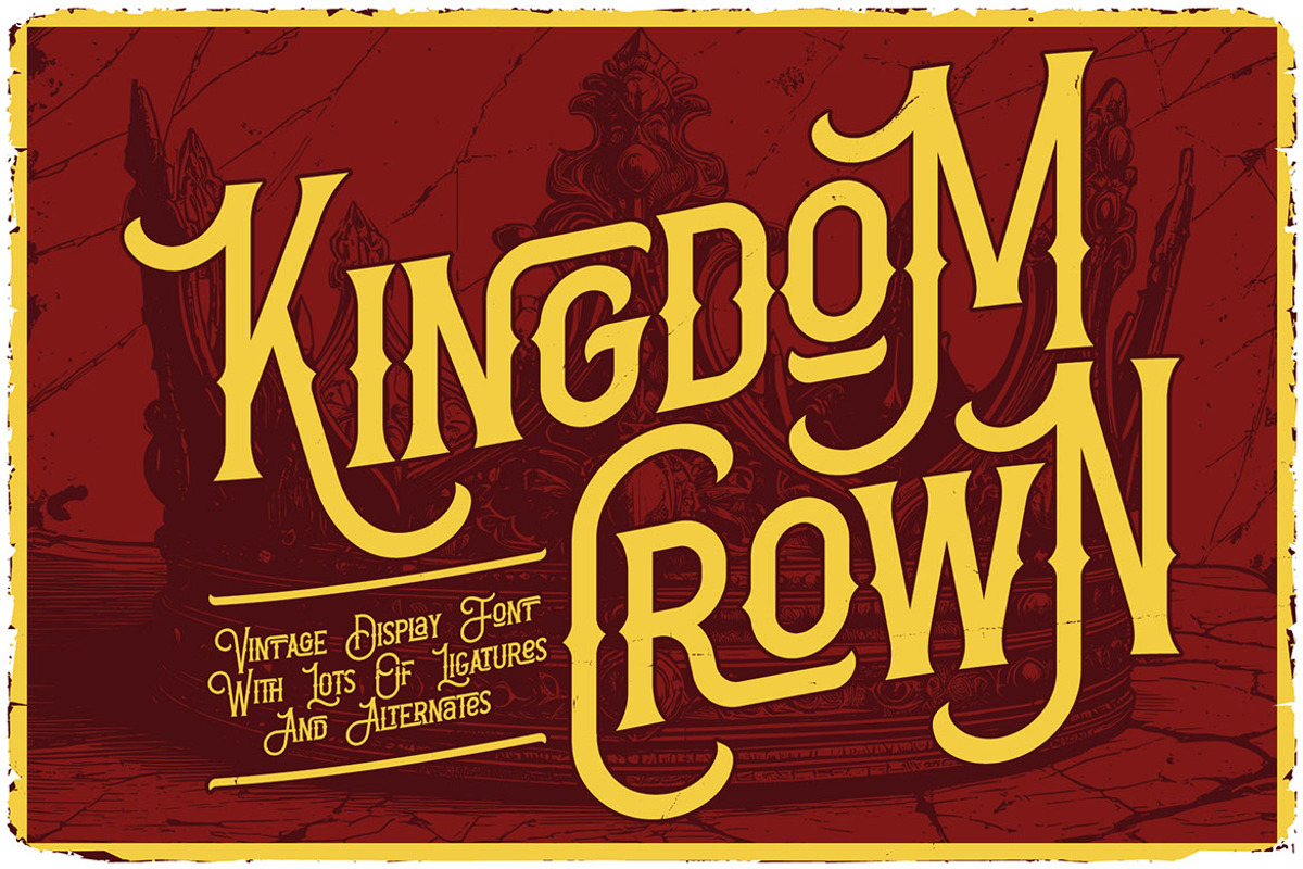 Kingdom Crown Vintage Label Font, a Serif Font by JumboDesign (Photo 1 of 6)