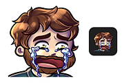 12 Brown Hair&Beard Chibi Boy Emotes, an Illustration by Custom Fonts & Patterns (Thumbnail 10 of 12)