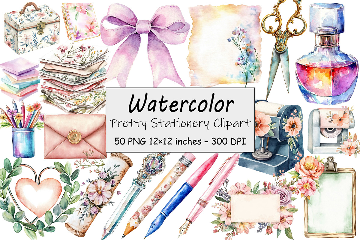 Pretty Stationery Clipart, an Illustration by Design Market (Photo 1 of 3)
