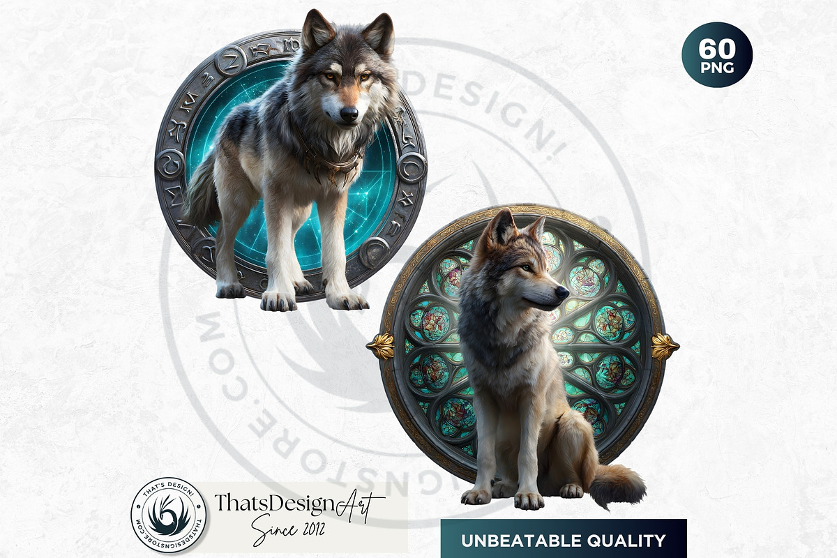 Watercolor Mystic Wolves Clipart Set, an Animal Illustration by ThatsDesignArt (Photo 15 of 15)