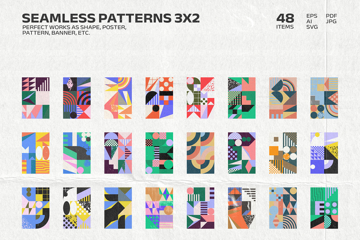 318 Shapes Patterns Posters Part 1, a Pattern Graphic by softulka (Photo 6 of 12)
