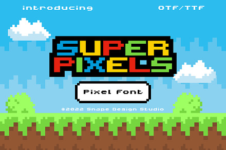 Super Pixels - Pixel Font, a Font by Snape Design Studio