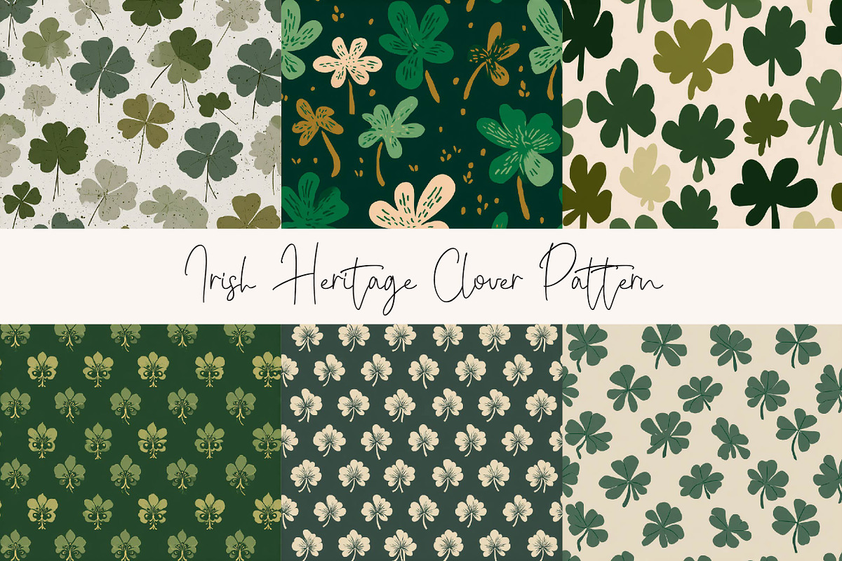 Irish Heritage Clover Pattern, a Texture Illustration by DreamPrint404