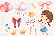 GIRL- GIRL. Watercolor clipart, a Person Illustration by OlliArtDesign (Thumbnail 5 of 5)