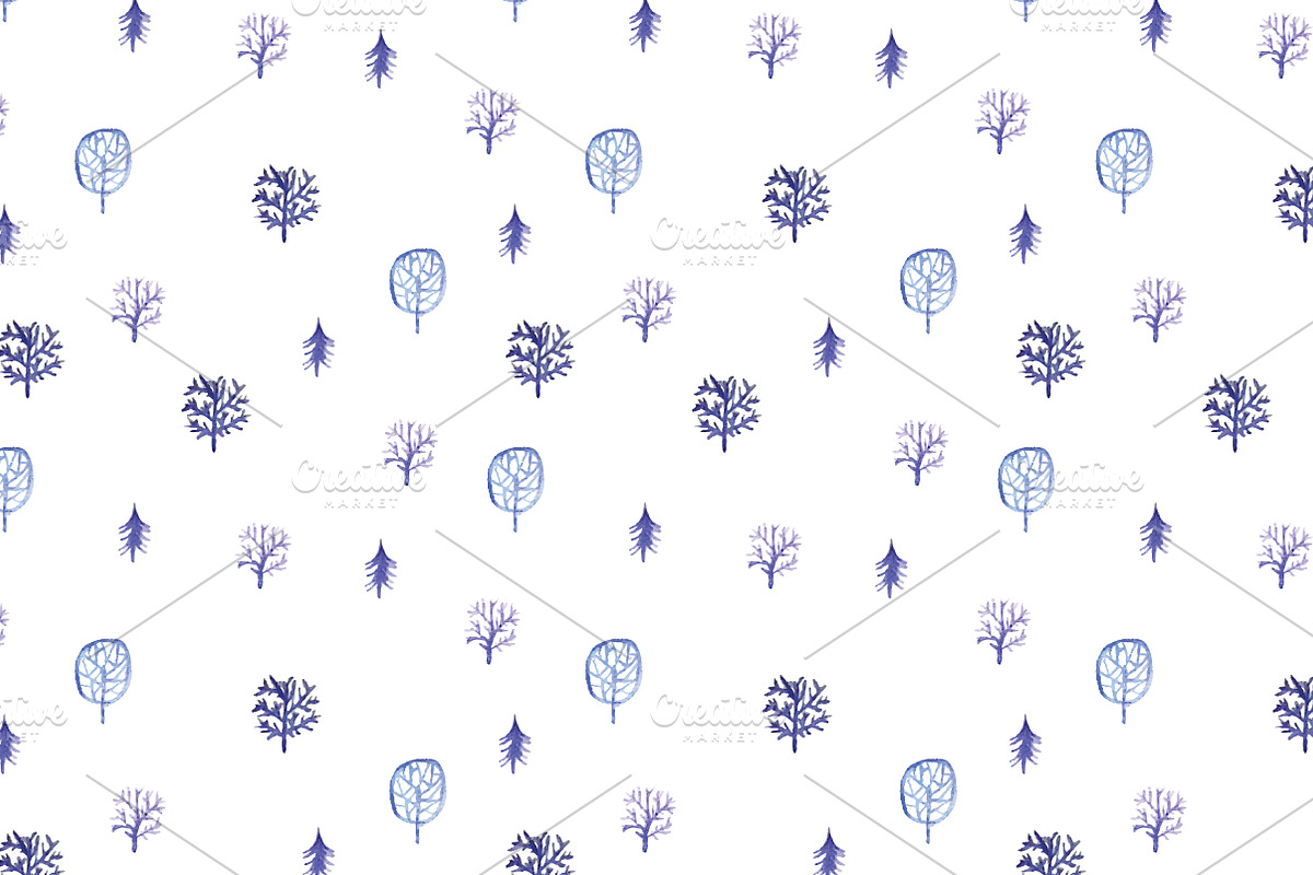 Winter watercolor background. preview 3