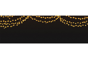 Holiday garland lights on, an Object Illustration by art PVP - market