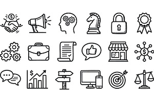Business Strategy Icon Set, an Illustration by designvectx