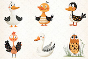 Quirky Birds Hand-Drawn Clipart, an Illustration by DreamCafeArt (Thumbnail 7 of 8)