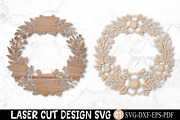 Floral Wreath Laser Cut SVG, an Object Graphic by Rose Art (Thumbnail 2 of 3)