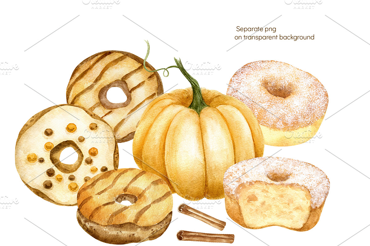 Pumpkin Spice Watercolor Clip Art, an Object Graphic by Watercolor Clipart (Photo 2 of 4)