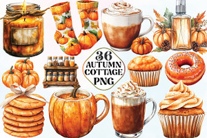 Autumn Cottagecore Clipart, an Illustration by CraftArtStudio