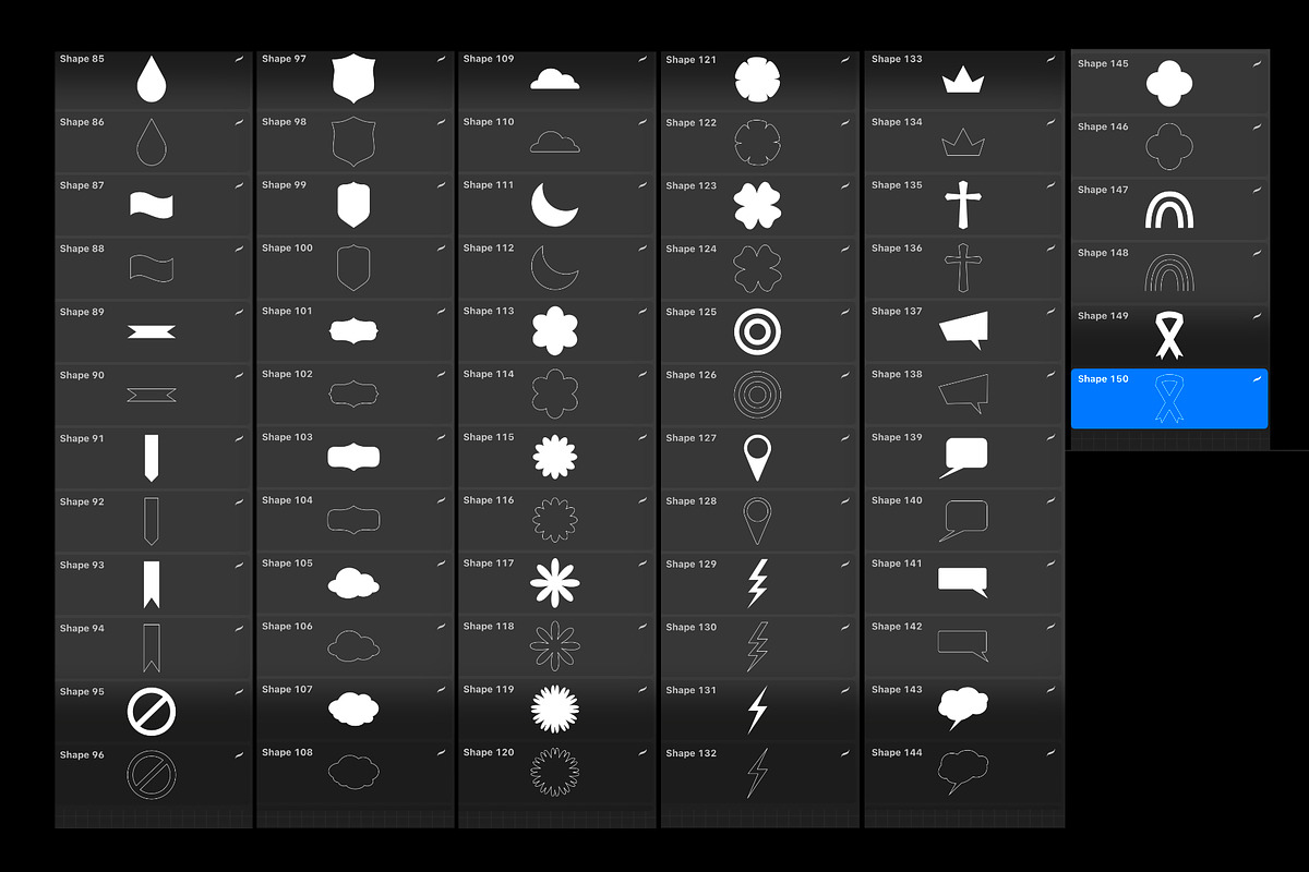 150 Shape Stamps for Procreate, a Brush Add-On by aivos (Photo 7 of 7)