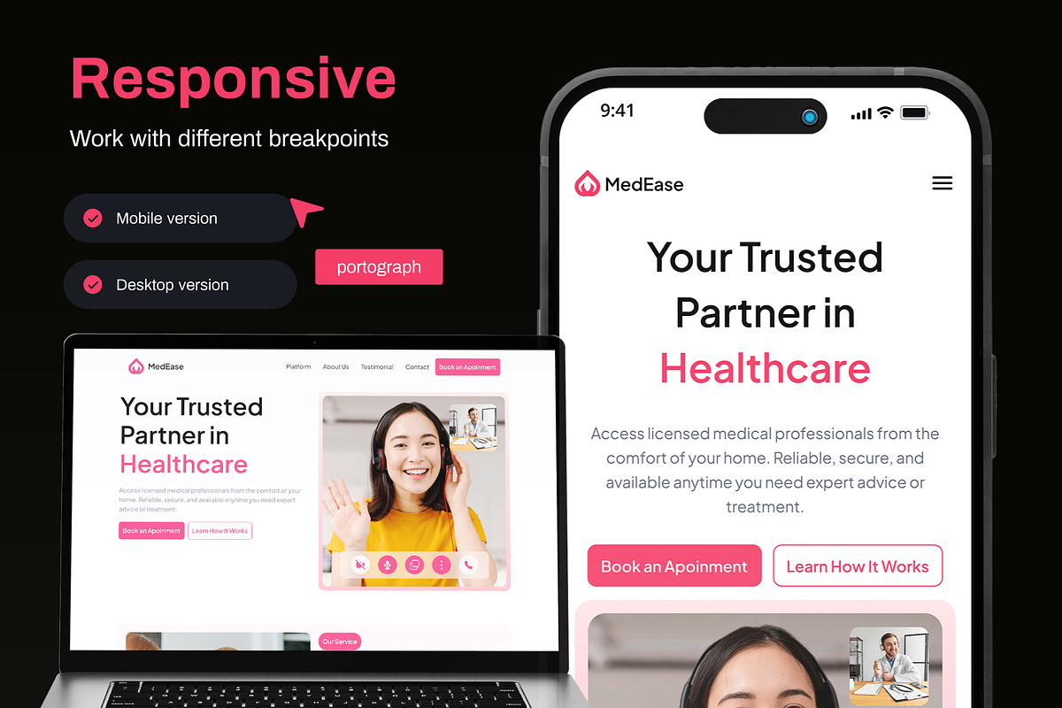 MedEase - Online Doctor Landing Page preview 4