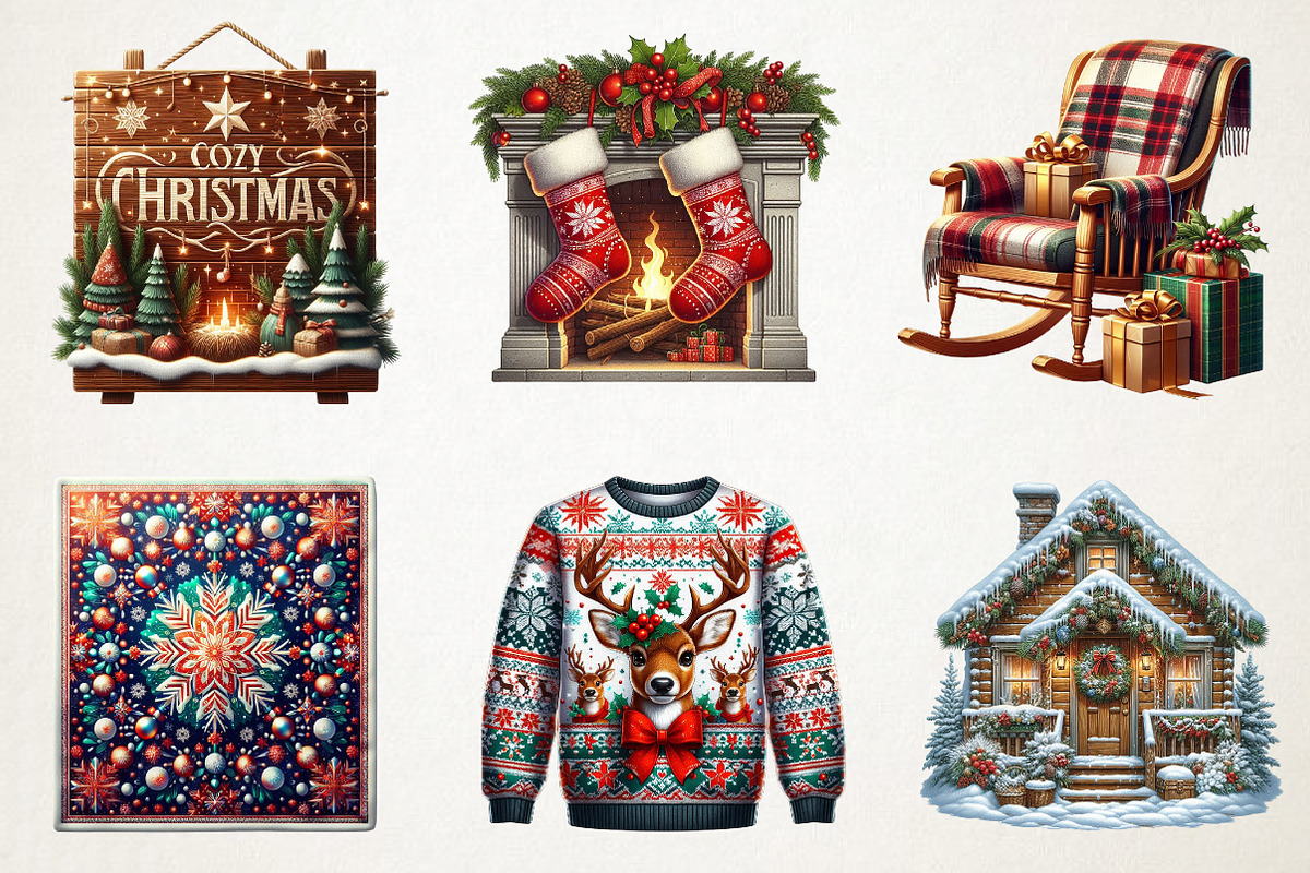 Cozy Christmas Sublimation Designs, an Illustration by RobertsArt (Photo 2 of 7)