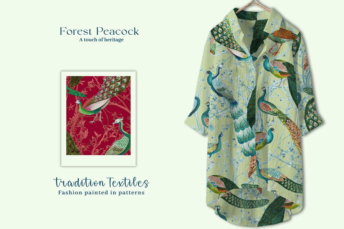 Forest Peacock Prints & Patterns, a Pattern Graphic by GND ART STUDIO (Photo 7 of 8)