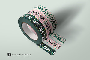 Themed Washi Tape Roll Mockup