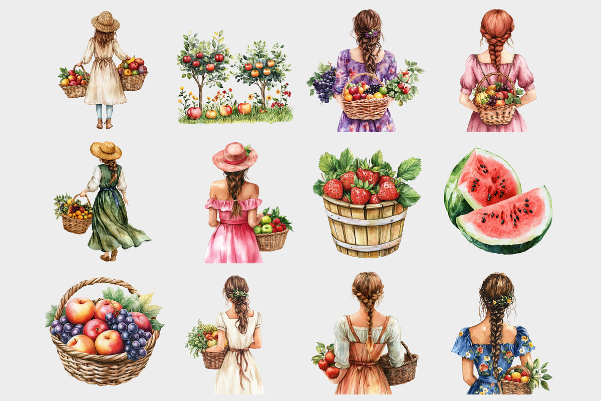 Watercolor Summer Fruit Clipart, a Seasonal Illustration by Design Market (Photo 2 of 5)