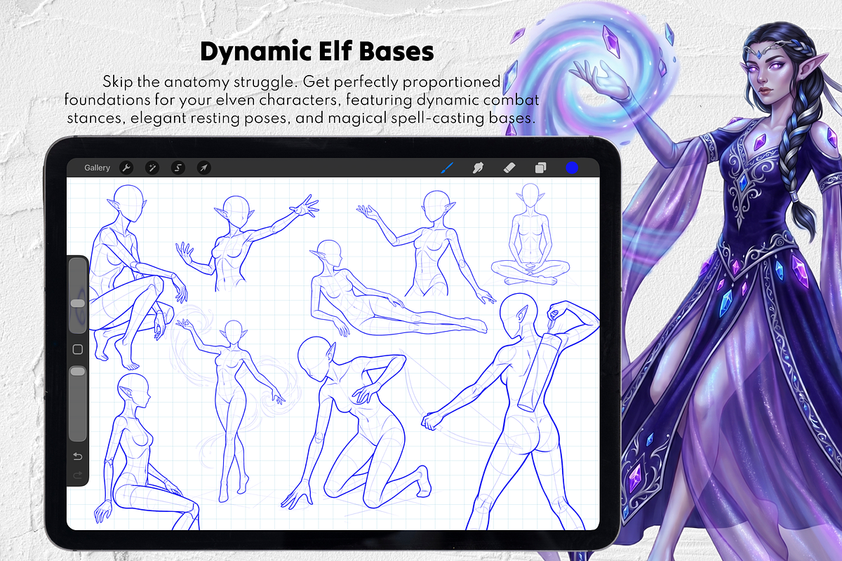 175 Procreate Elf Character Stamps, a Brush Add-On by Selentaori Studio (Photo 5 of 12)