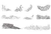 Wave elements in vintage style, an Object Graphic by marukopum (Thumbnail 6 of 9)