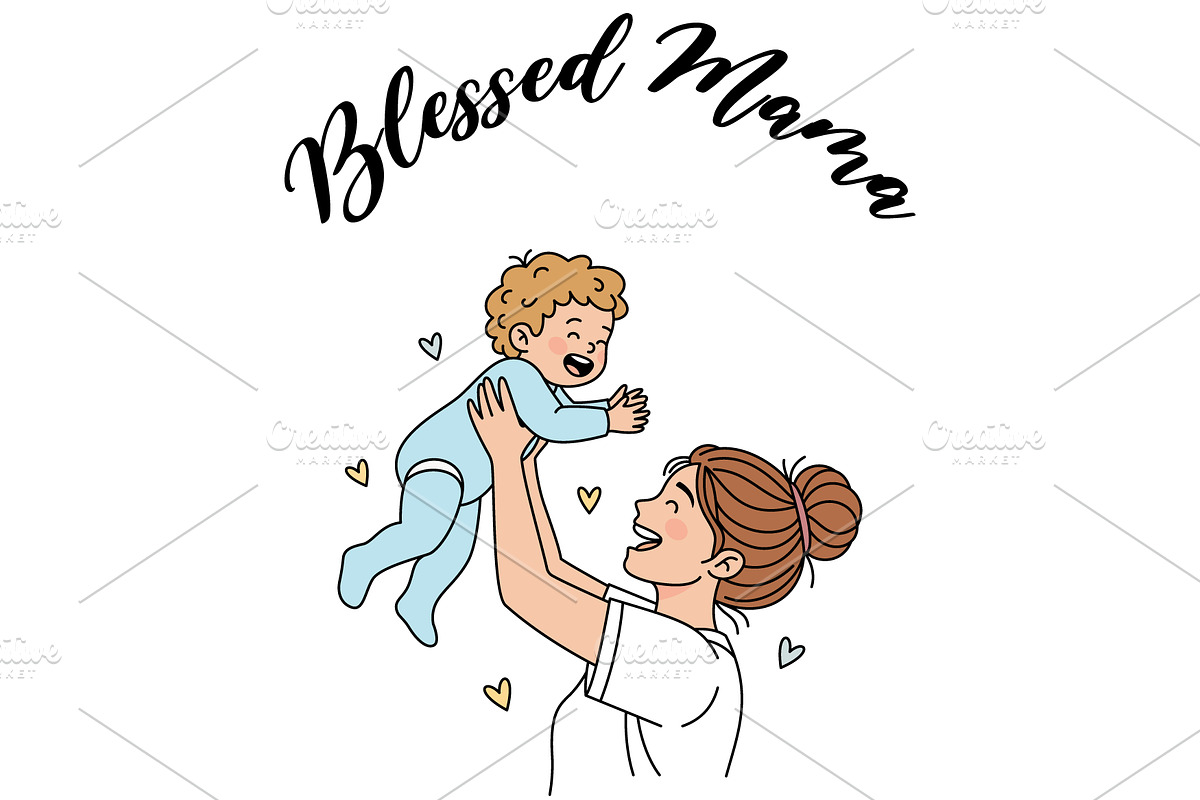 Blessed Mama Mother's Day Shirt SVG, a Person Illustration by Ghagra (Photo 2 of 7)