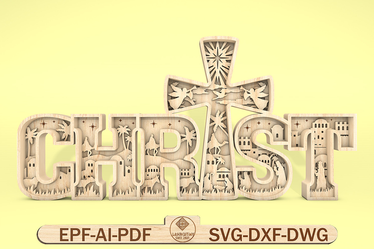 Multilayer Christ Scene Art svg, a Pattern Graphic by Lasercutiny (Photo 1 of 2)