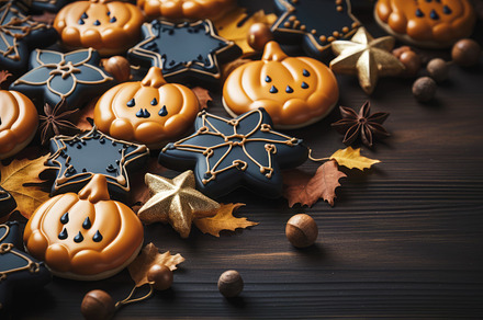 Halloween background with pumpkin sh, a Background Photo by Perpis